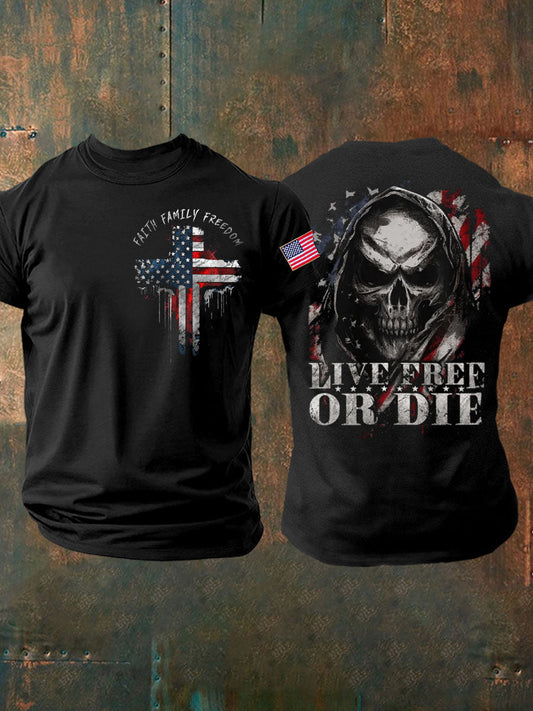 Camiseta estampada con bandera patriótica del Día de la Independencia del 4 de julio para hombre