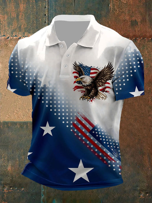 Camiseta American Flag Eagle Print para hombre