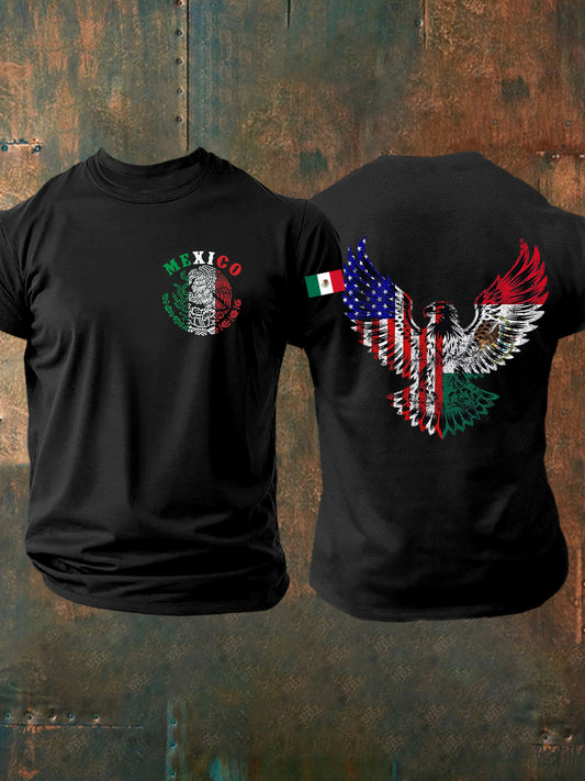 Camiseta casual del día de la independencia de la bandera mexicana de los hombres