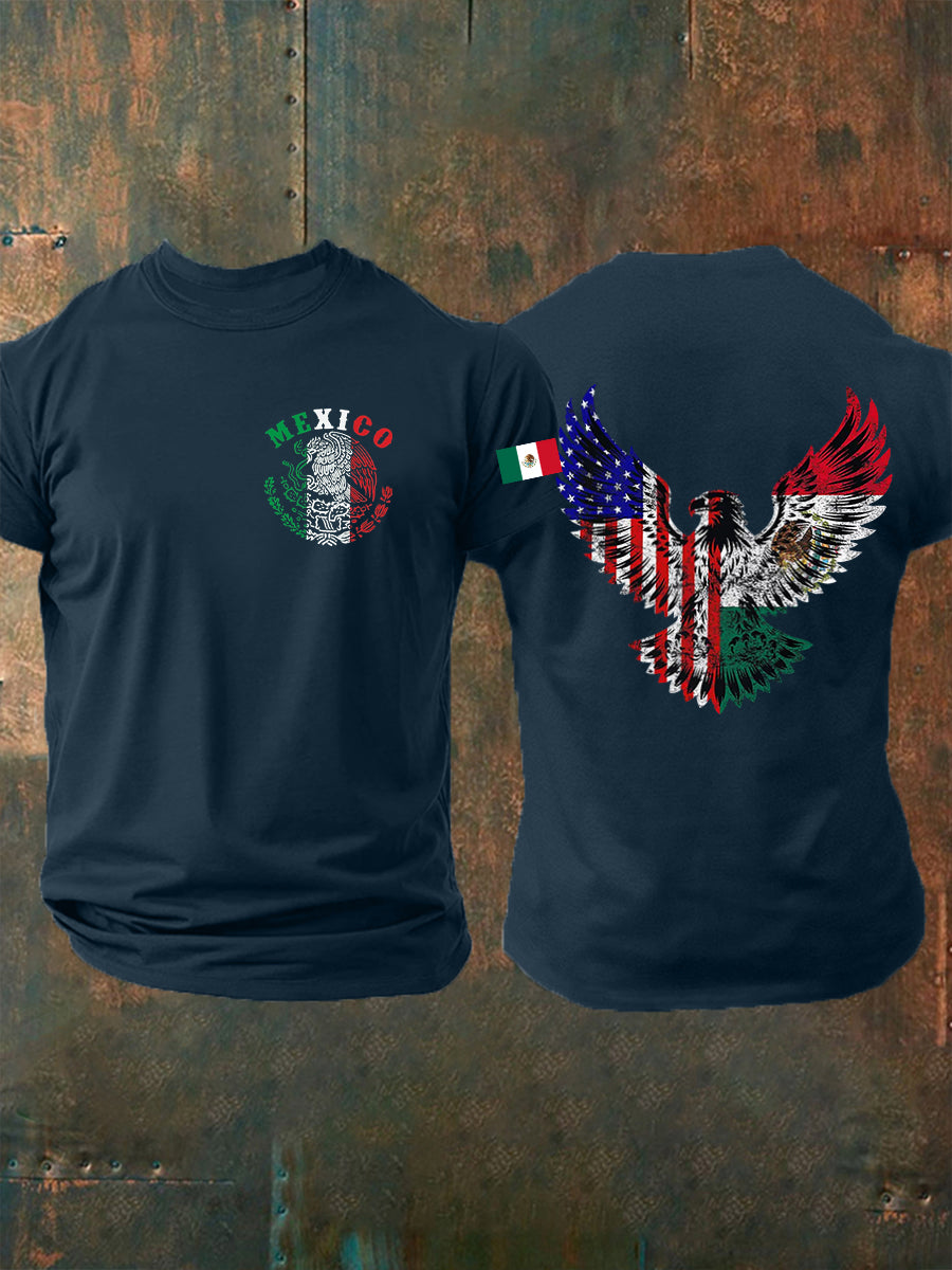 Camiseta casual del día de la independencia de la bandera mexicana de los hombres