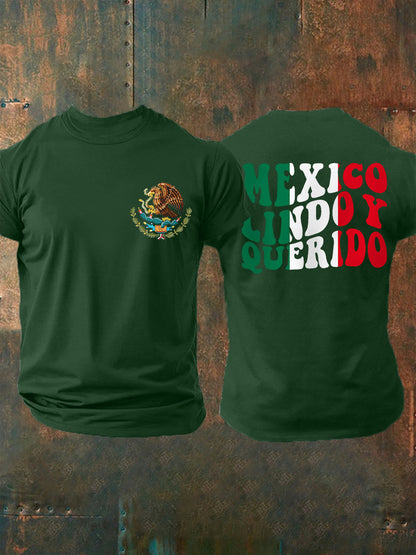 Camiseta Casual Mexico Lindo y Querido para hombre