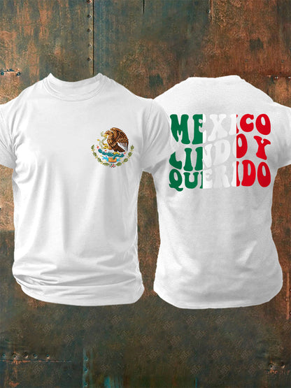 Camiseta Casual Mexico Lindo y Querido para hombre