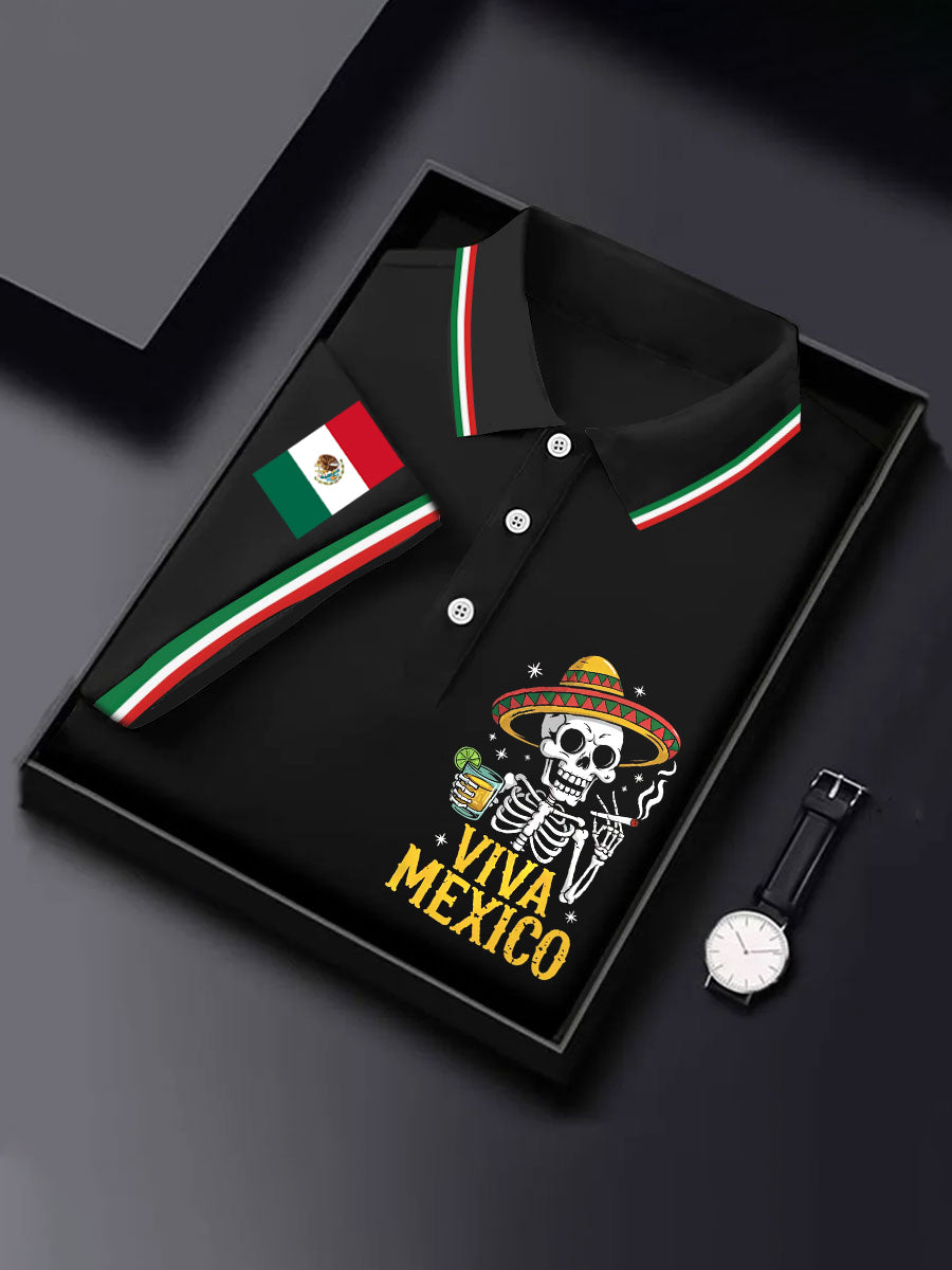 Día de la Independencia de la bandera mexicana para hombre VIVA camiseta de manga corta casual mexicana