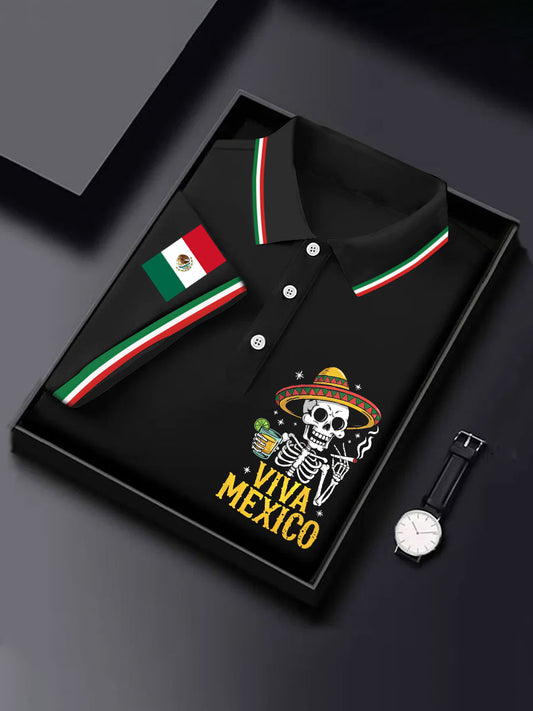 Día de la Independencia de la bandera mexicana para hombre VIVA camiseta de manga corta casual mexicana
