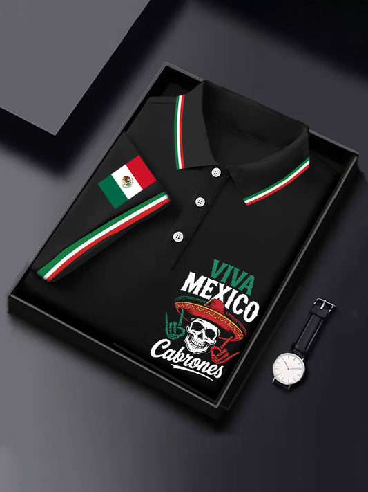 Día de la Independencia de la bandera mexicana para hombre VIVA camiseta de manga corta casual mexicana