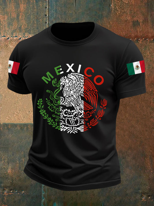 Camiseta casual del día de la independencia de la bandera mexicana de los hombres