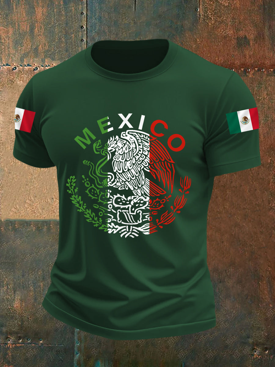 Camiseta casual del día de la independencia de la bandera mexicana de los hombres