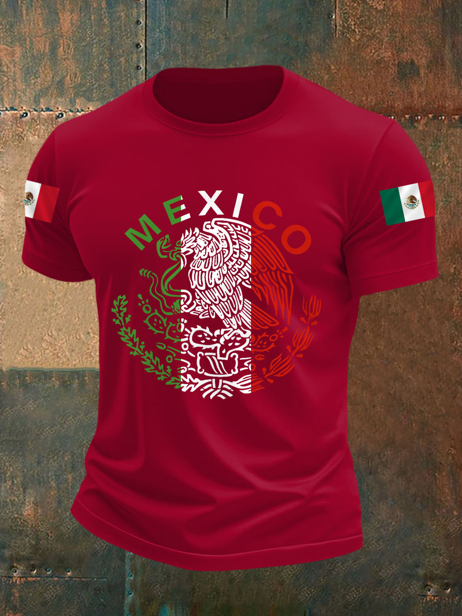 Camiseta casual del día de la independencia de la bandera mexicana de los hombres