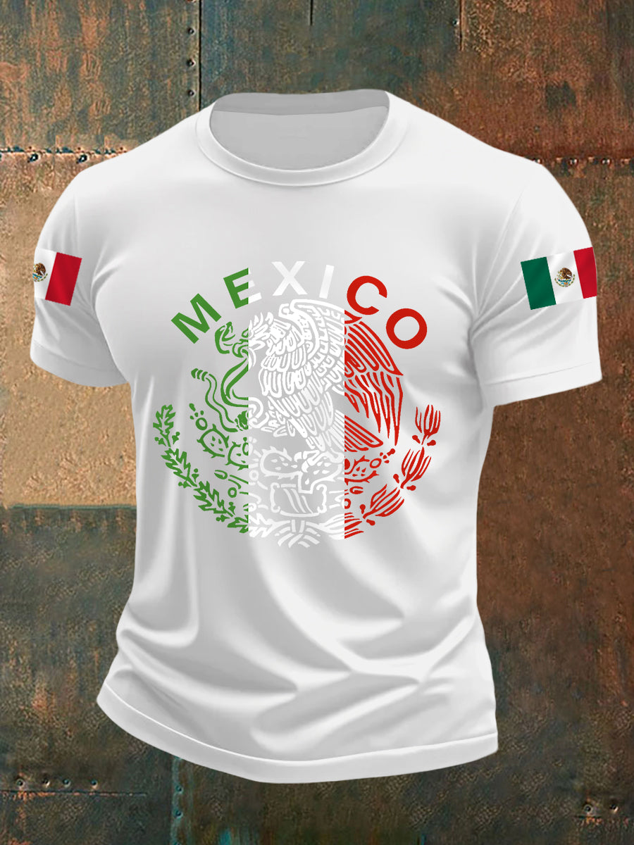 Camiseta casual del día de la independencia de la bandera mexicana de los hombres