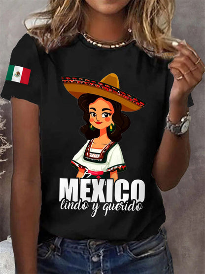 Camiseta Casual México de Mujer