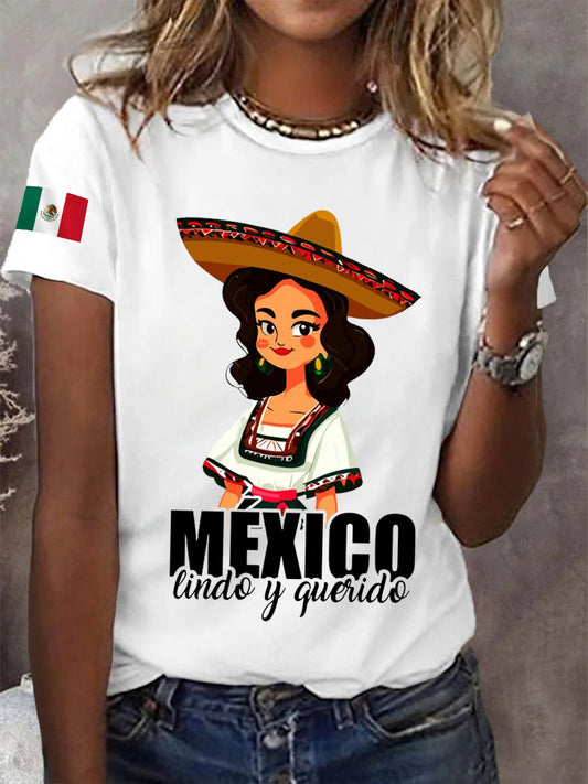 Camiseta Casual México de Mujer