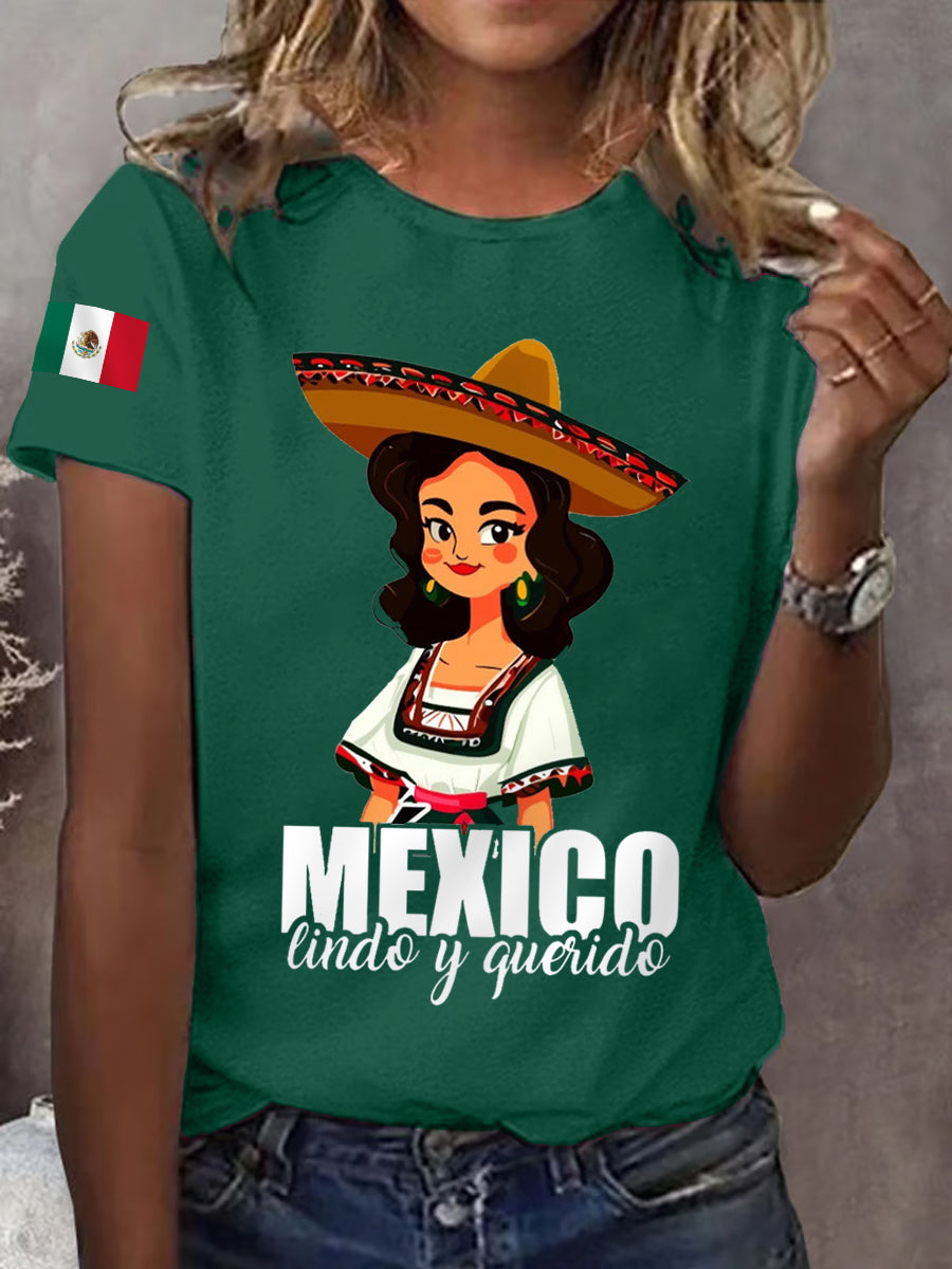 Camiseta Casual México de Mujer