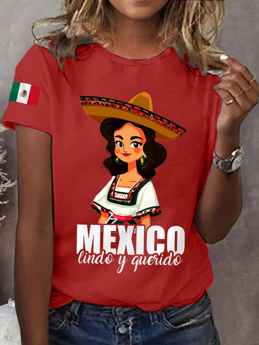 Camiseta Casual México de Mujer