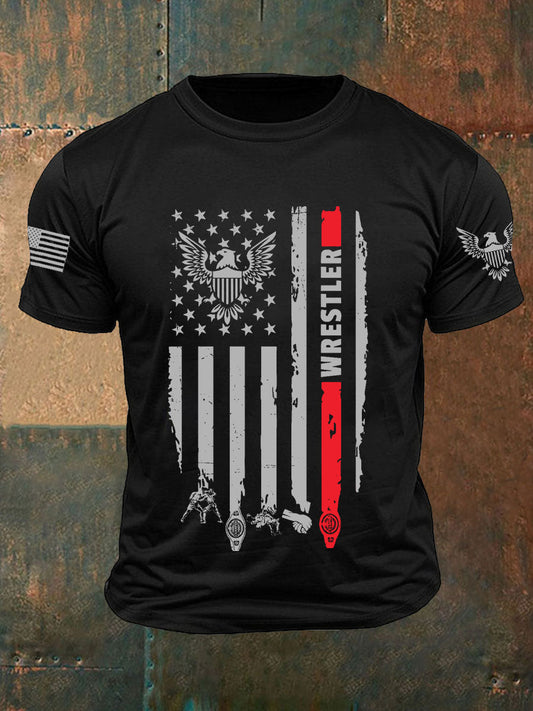 Camisetas de Hombre Wrestling Flag