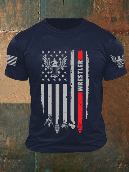 Camisetas de Hombre Wrestling Flag