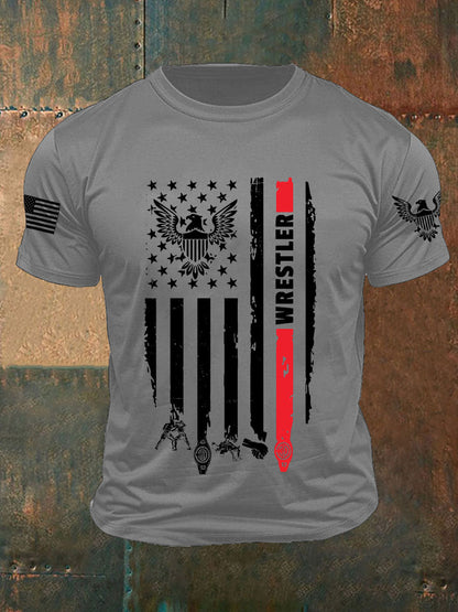Camisetas de Hombre Wrestling Flag
