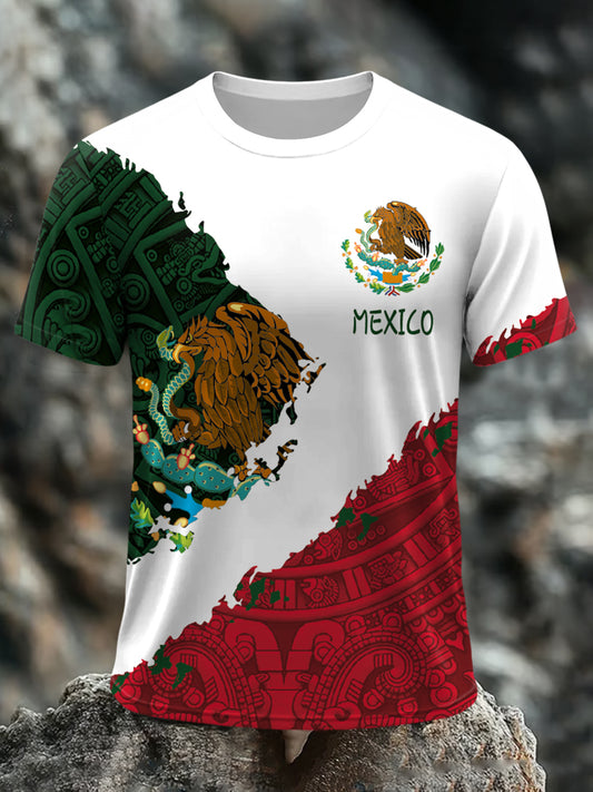 Camiseta casual del día de la independencia de la bandera mexicana de los hombres