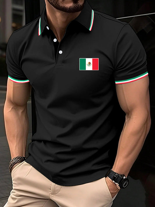 Top casual del día de la independencia de la bandera mexicana de los hombres