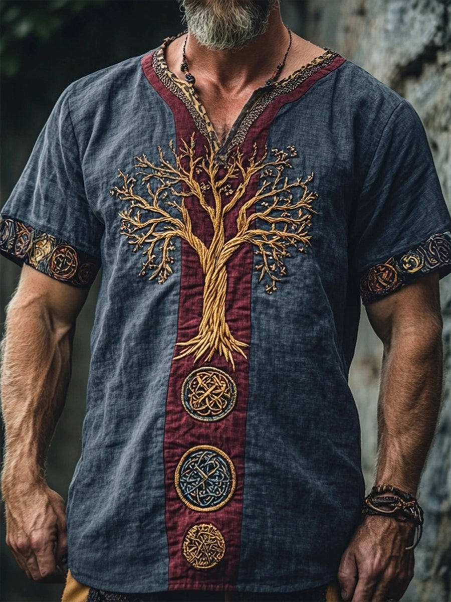 Camiseta vikinga vintage para hombre