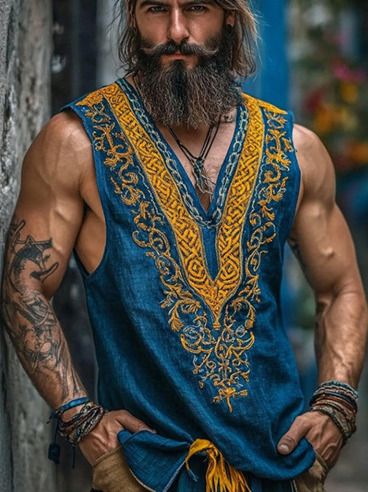 Chaleco de Viking vintage para hombre