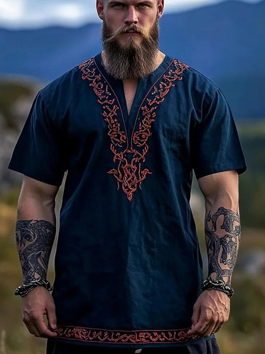 Camiseta vikinga vintage para hombre