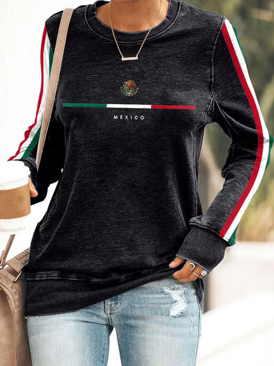 La bandera mexicana de las mujeres imprime la camiseta ocasional mexicana del día de la independencia