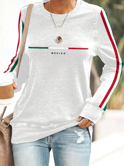 La bandera mexicana de las mujeres imprime la camiseta ocasional mexicana del día de la independencia