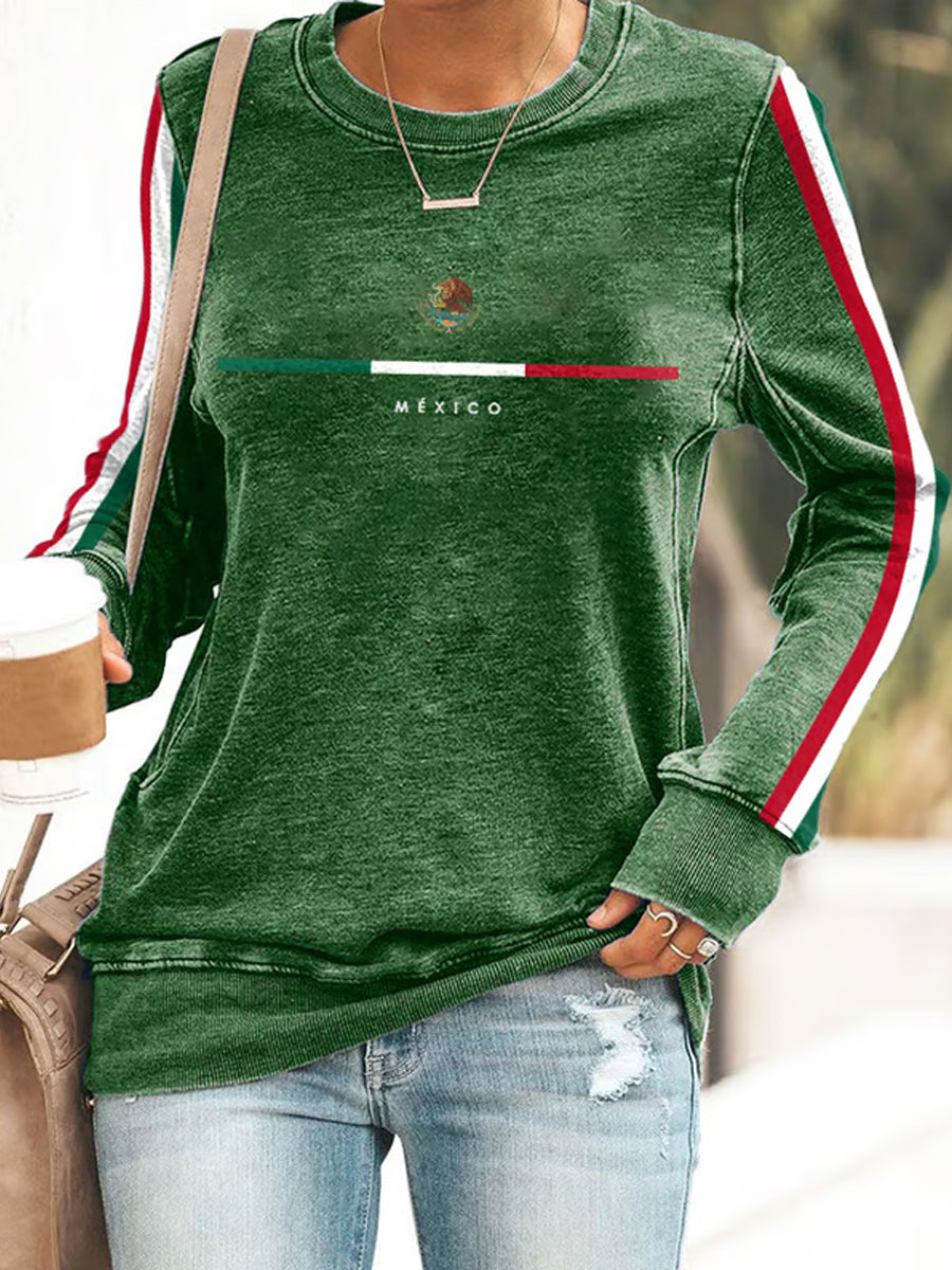 La bandera mexicana de las mujeres imprime la camiseta ocasional mexicana del día de la independencia