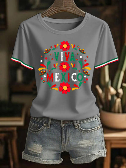 Camiseta casual Viva Mexico Mexican Independence Day para mujer