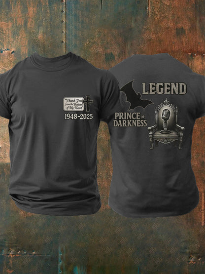 Prince Of Darkness R.I.P Rock Legend Memorial Camiseta Hombre