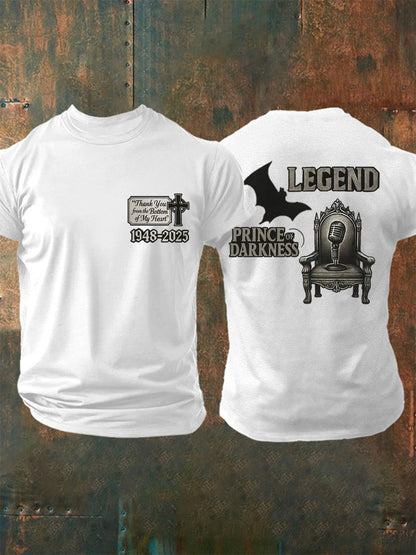 Prince Of Darkness R.I.P Rock Legend Memorial Camiseta Hombre