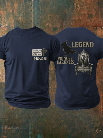 Prince Of Darkness R.I.P Rock Legend Memorial Camiseta Hombre