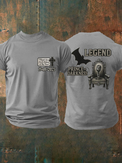 Prince Of Darkness R.I.P Rock Legend Memorial Camiseta Hombre