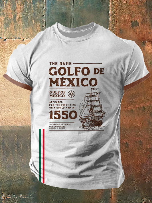 El nombre Colfo de México imprimir Vintage moda camiseta de manga corta