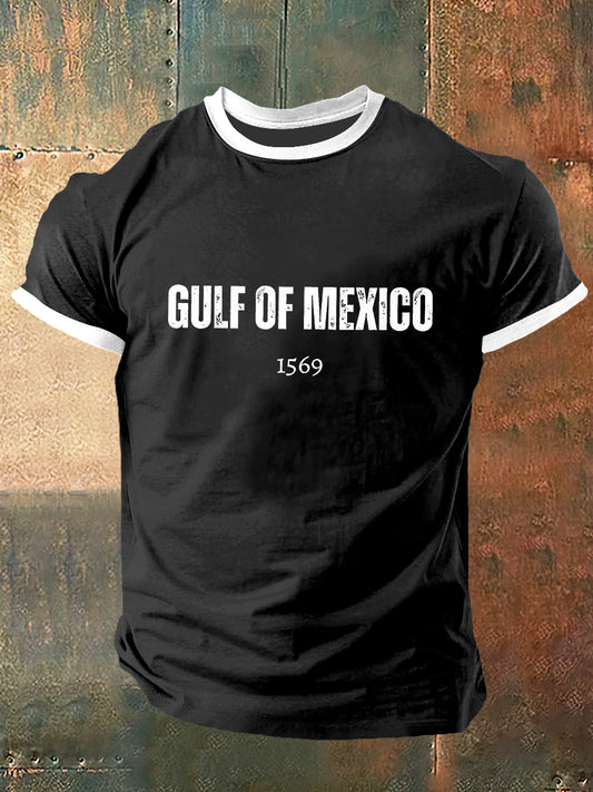 Hombres Culf Of Mexico 1569 Imprimir Vintage Moda Camiseta de manga corta