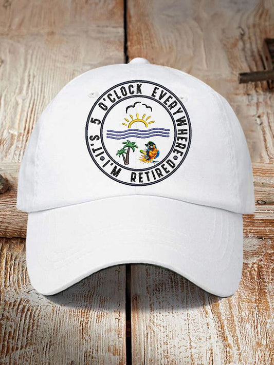 Unisex Funny I'm Retired It's 5 O'Clock Print Gorro