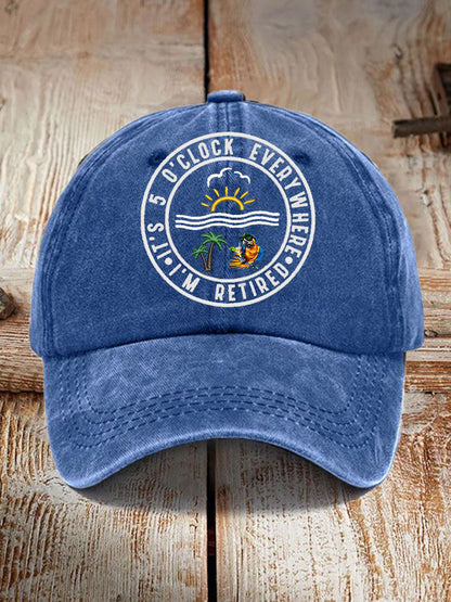 Unisex Funny I'm Retired It's 5 O'Clock Print Gorro