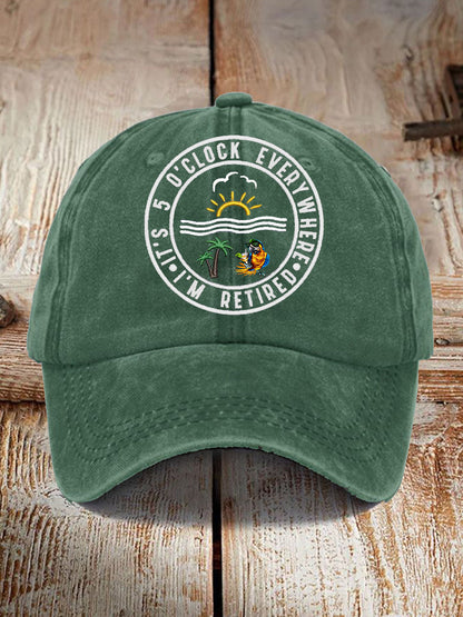 Unisex Funny I'm Retired It's 5 O'Clock Print Gorro