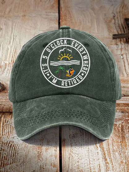 Unisex Funny I'm Retired It's 5 O'Clock Print Gorro