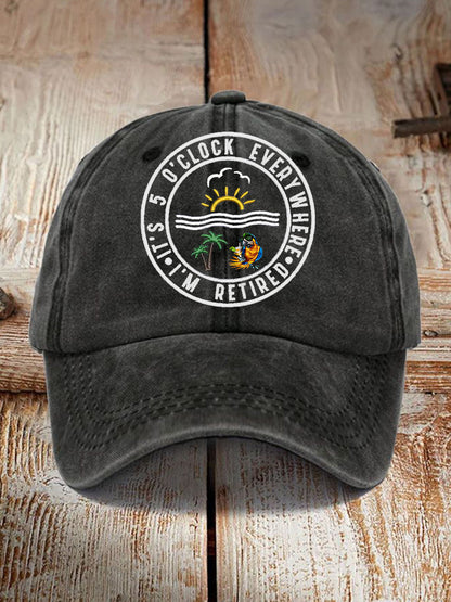 Unisex Funny I'm Retired It's 5 O'Clock Print Gorro