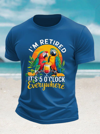 Camiseta de manga corta de algodón imitación Jimmy Buffett Day para hombre