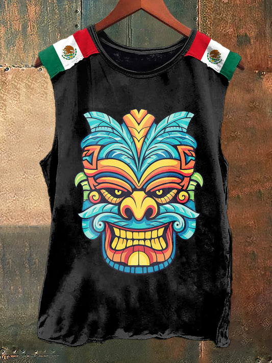 Máscara de los hombres de impresión Vintage moda sin mangas Tank Top