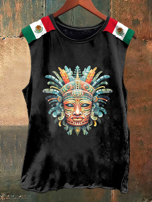 Hombres Azteca Estilo Imprimir Vintage Moda Sin Mangas Tank Top