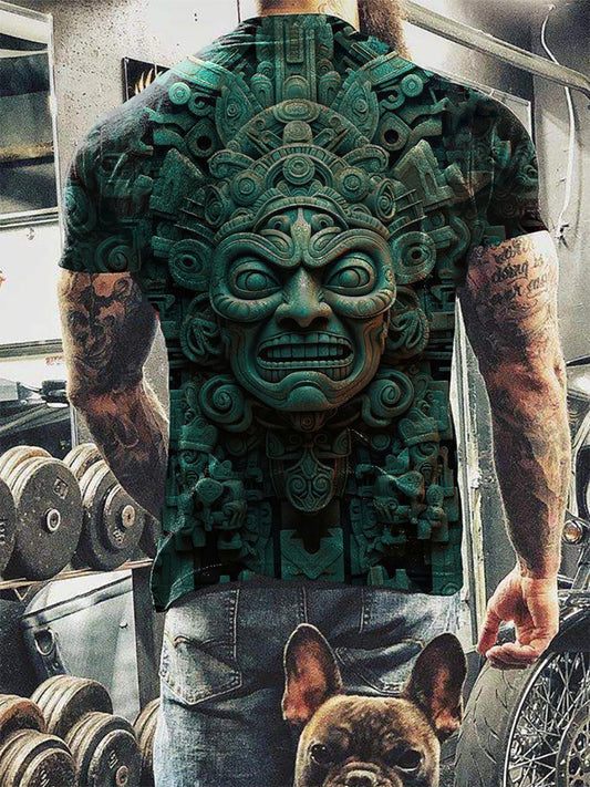 Camiseta tribal mexicana para hombre