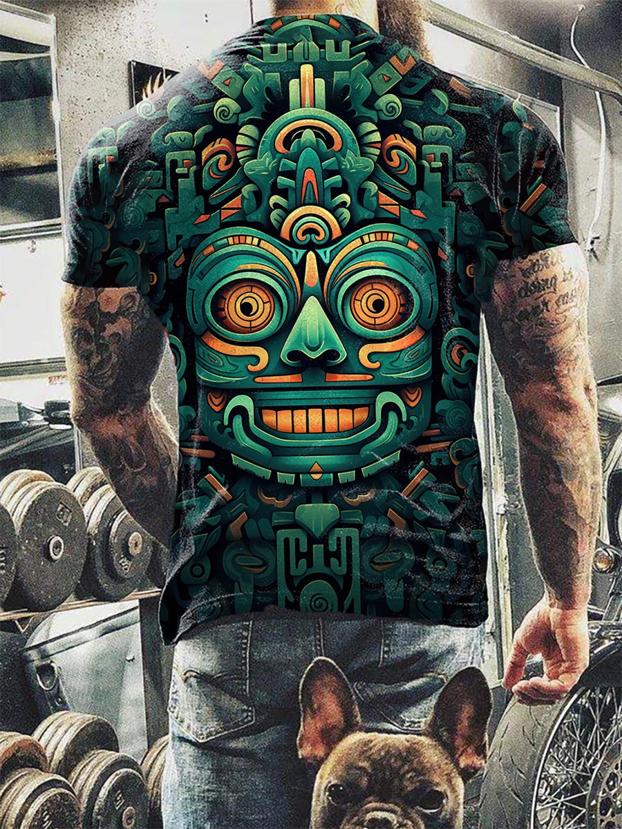 Camiseta tribal mexicana para hombre