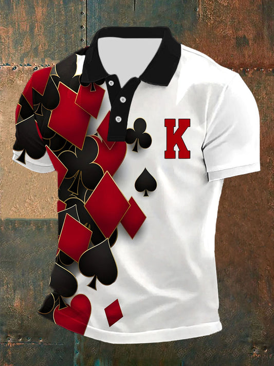 Top Casual Estampado de Poker para hombre