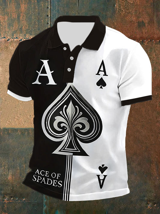 Top Casual Estampado de Poker para hombre