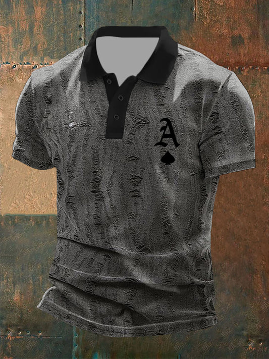 Tops casuales Ace of spades de poker para hombre