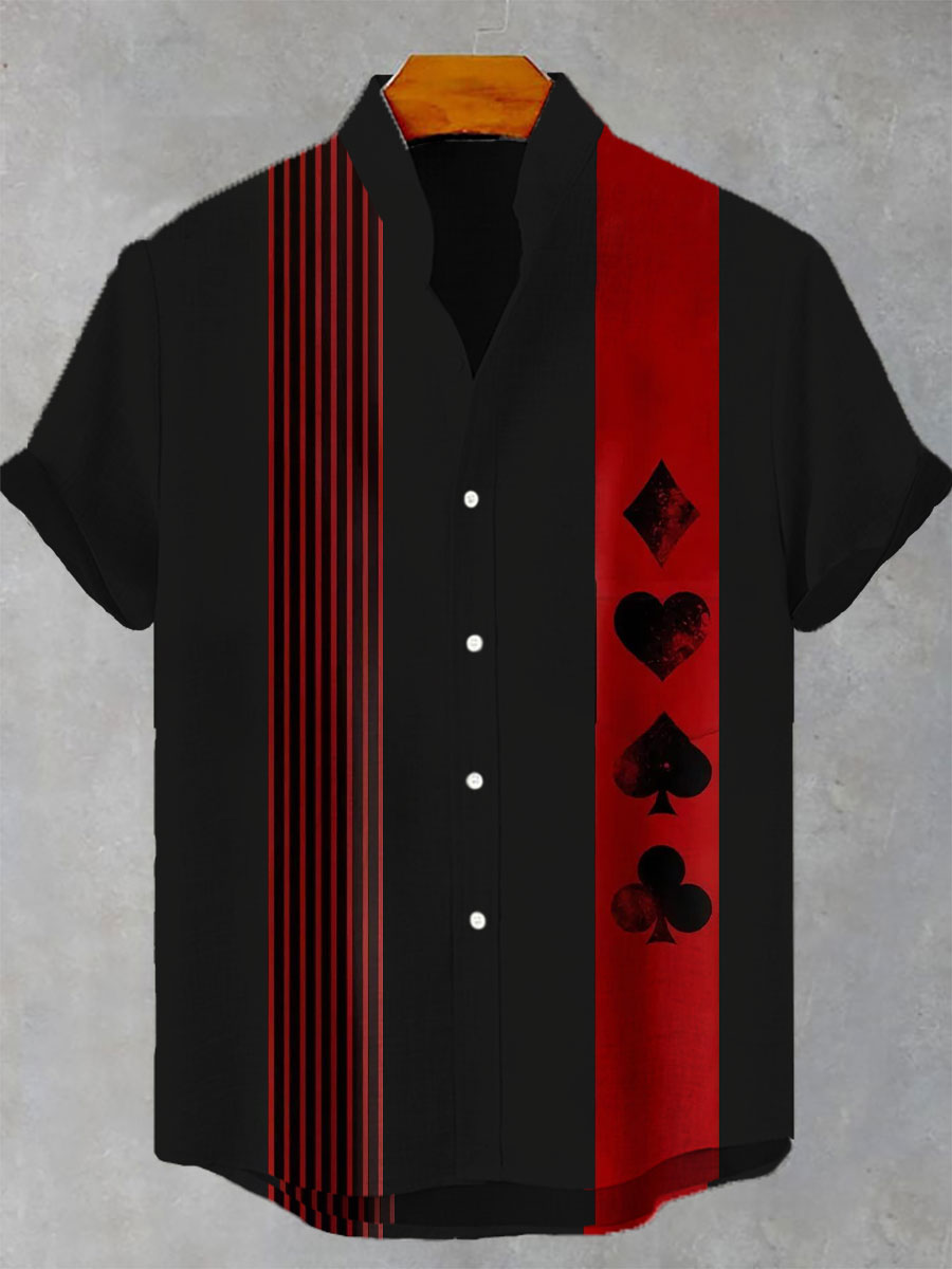 Camisa de manga corta de poker para hombre