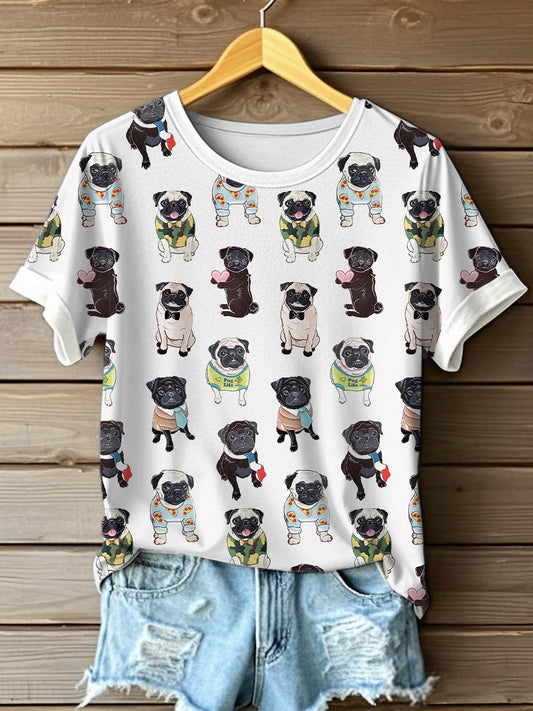 Camiseta Pug Art Print para mujer
